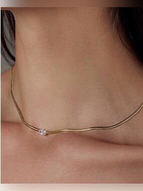 Bearfruit Jewelry Sterling Silver 18k Gold Plated Sena Necklace Dainty